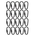 thumbnail image 4 of KLKCMS 20Pcs Small Locking Carabiner Clip Black D Rings Mini Carabiner Clip for Camping, 4 of 9
