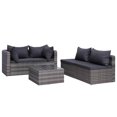thumbnail image 3 of vidaXL 8 Piece Garden Lounge Set with Cushions Poly Rattan Grey, 3 of 12
