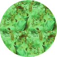 thumbnail image 1 of Ahgly Tapis Rond Lavable en Machine Intérieur Transitionnel Vert Émeraude, 3 Pieds Rond, 1 of 7