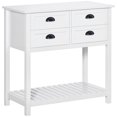 thumbnail image 1 of HOMCOM Console Table Sideboard Buffet Cabinet with 4 Drawers & Slatted Shelf for Kitchen, Entryway, White, 1 of 10