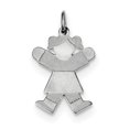 thumbnail image 1 of Sterling Silver Rhodium-plated Kid Charm XK1563SS (24mm x 15mm), 1 of 2