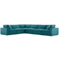 thumbnail image 2 of Modway Commix 6 Piece Down Filled Overstuffed Sectional Sofa Set in Teal, 2 of 10