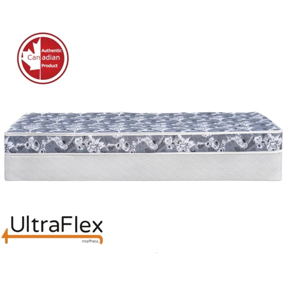 UltraFlex SWEETCOMFORT- Double-sided, Reversible 5" Premium Foam Plush Mattress (Made in Canada) - With Deluxe Box Spring Foundation