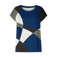 thumbnail image 4 of Blouses à Manches Courtes pour Femmes Mode Femmes Mode Manches Courtes Col Rond T-Shirt Imprimé Blouse Hauts Amples T-Shirts d'Été pour Femmes Hauts à Manches Courtes Femmes Blouse à Manches Courtes, 4 of 6