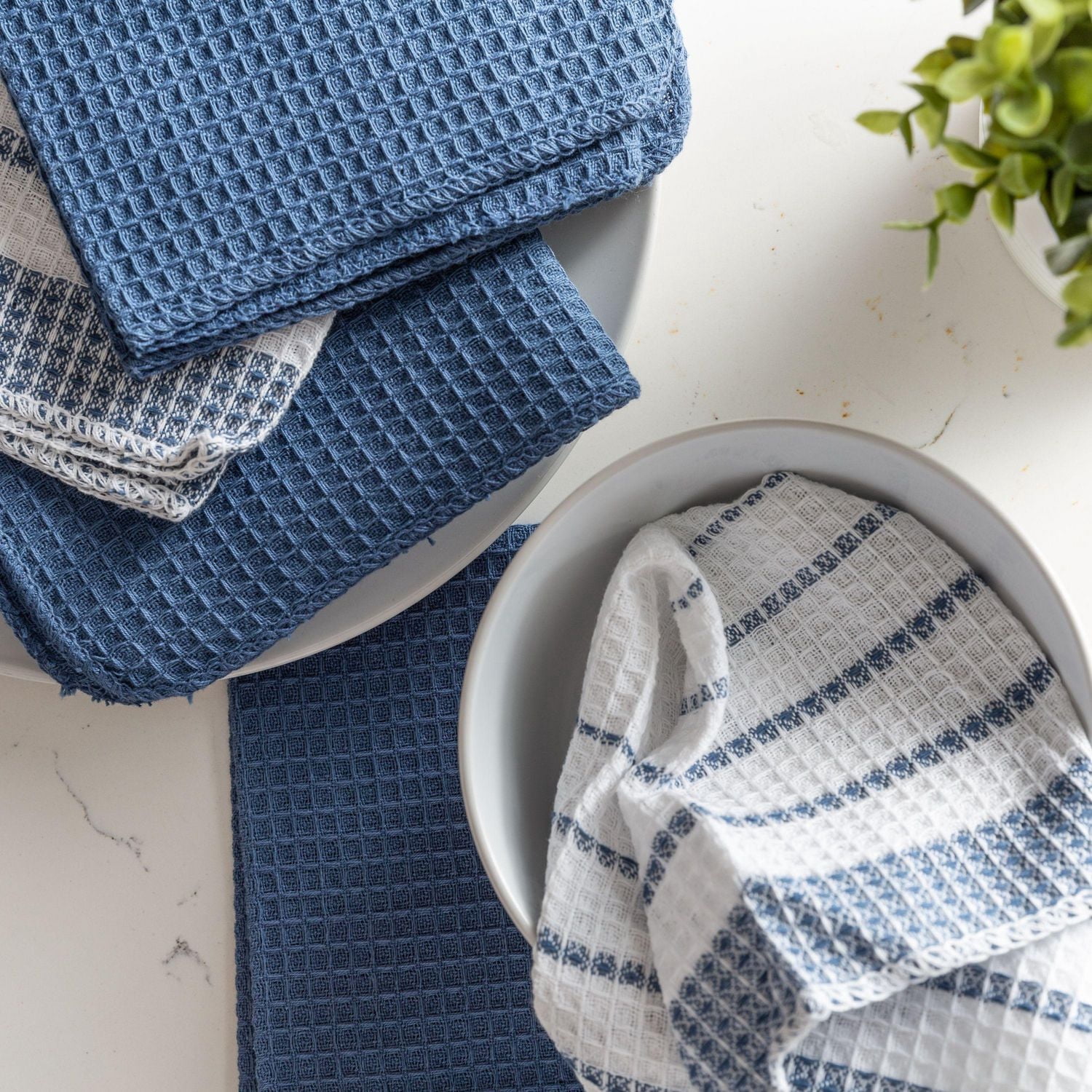 Lot de 6 torchons à vaisselle en coton Fouta Stripe