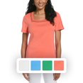 thumbnail image 4 of RAFAELLA Women's Square Neckline Short Sleeve Tee Shirt, 4 of 4