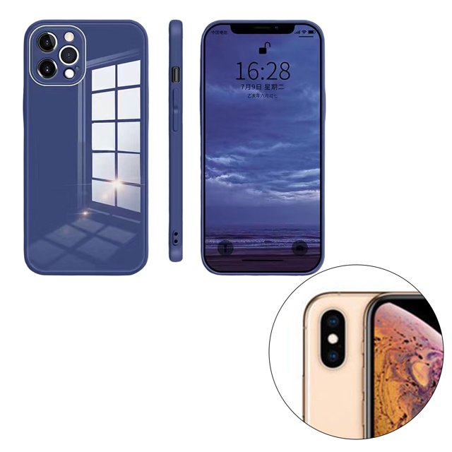 ziyahi Glass Back Phone Covers with Solid Color Full Rugged Bumper Anti-Slip Design for Iphone 7P/8P/7/8/XS Max/XR/X/XS