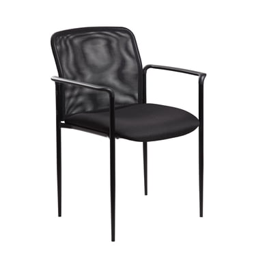 Boss Office Products Stacking Guest Arm Stacking Guest Chair in Black