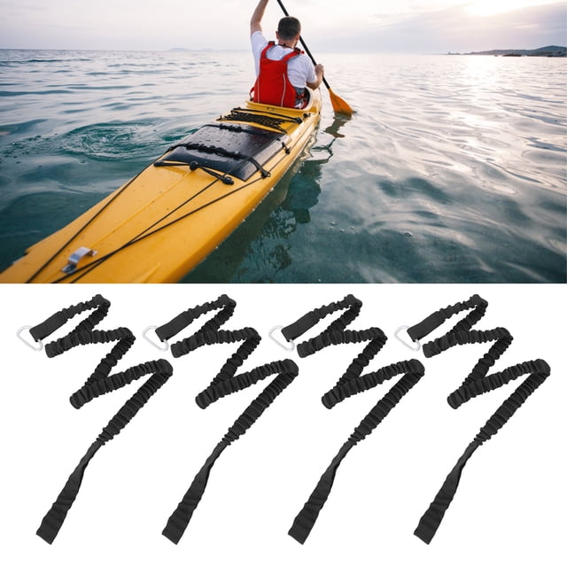 4Pcs Kayak Paddle Rope, Super Stretchy Anti Lost Portable Nylon Canoe Paddle Leash for Drifting Surfing