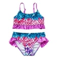 thumbnail image 1 of MIASHUI Girls Swimsuit Two Pieces Bikini Set Toddler Ruffle Bathing Suits Swimwear,Purple,10-11 Years, 1 of 5