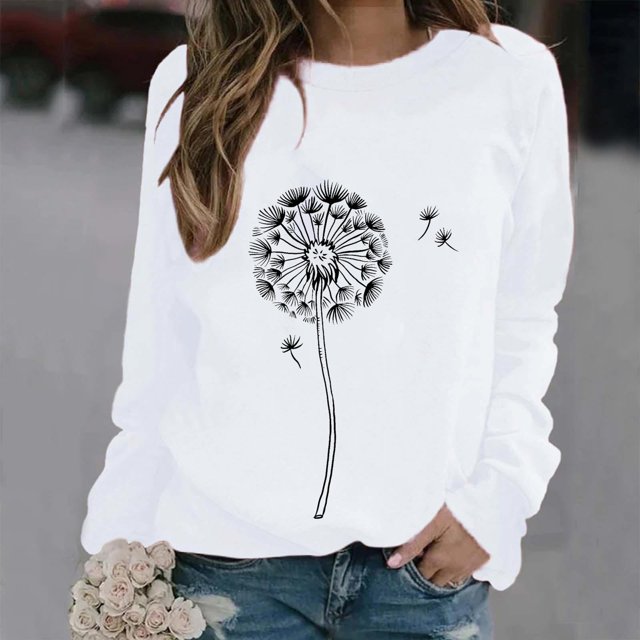 GZWYHT Grande Vente! Chandails à Capuchon pour Femmes, Chandails à Capuchon Graphiques, Chandail à Imprimé pour Femmes à Col Rond, Coupe Ajustée, Hauts à Enfiler Décontractés à Manches Longues, Chandails d'Entraînement Amples, Blouse, Tenues d'Automne, Vêtements d'Automne BA TTG