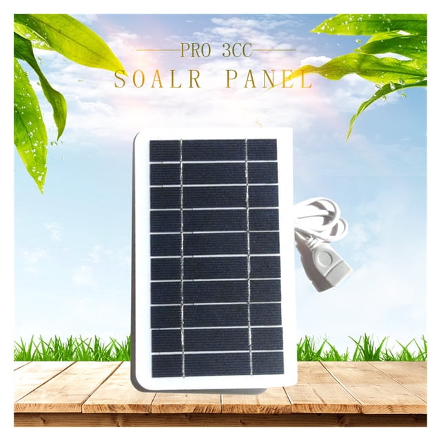 5W Real Power Solar Panel USB Output 5V Portable Waterproof Solar Plate For Outdoor Camping Fishing Home Small Fan Flashlight ,Easy to Install