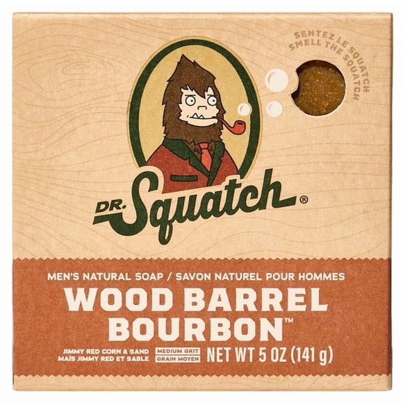 Dr. Squatch Natural Bar Soap Wood Barrel Bourbon