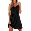 QIUOMBBP Sleeveless Midi Dresses for Women Crew Neck A Line Summer Dress Loose Casual Outdoor Walking Sundress Black XL