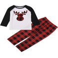 thumbnail image 2 of POINTERTECK Matching Family Christmas Pajamas Set  Raglan Bear Printe Top Plaid Pants Set Sleepwear, 2 of 7