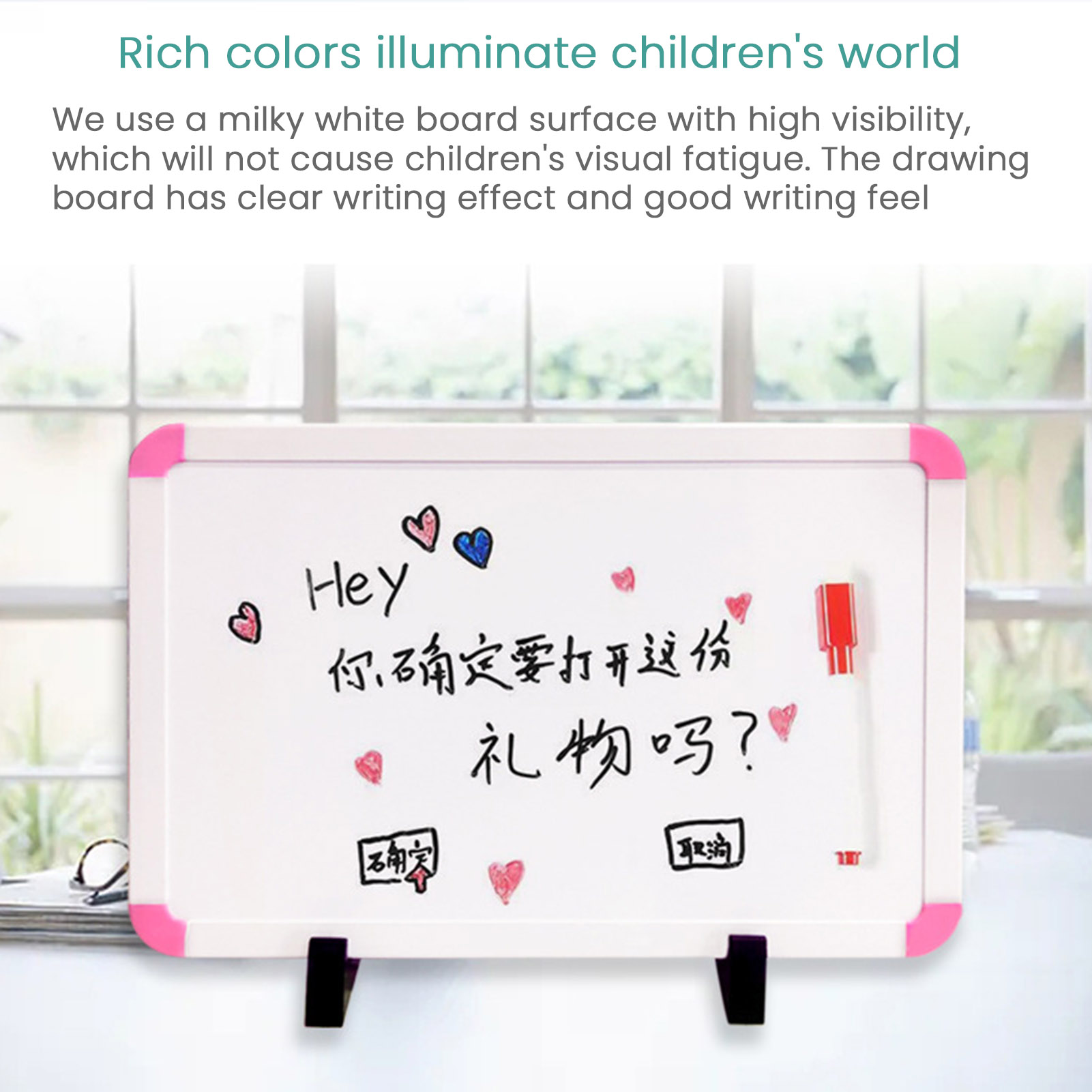 Dry Erase Magnetic White Board 8" x 12" Double-Sided Desktop Whiteboard with Stand Portable Small Whiteboard for Home Office School Drawing