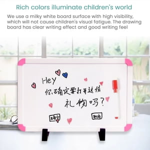Tableau blanc magnétique d'effacement à sec 8" x 12" Tableau blanc double-sidé bureau avec support Portable Petit tableau blanc pour home bureau dessin scolaire