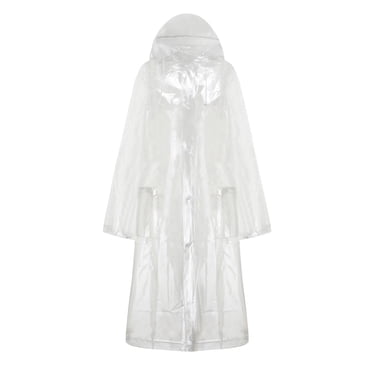 Esquirla Poncho de Pluie Transparent pour Adultes Poncho Transparent avec Capuchon - Imperméables pour Adultes - Imperméable L