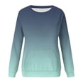 thumbnail image 4 of Lmnyox Chandails à Col Rond pour Femmes, Mode Décontractée, Imprimé, Manches Longues, Chandails à Enfiler avec Poche, Chemises Basiques Amples, 4 of 6