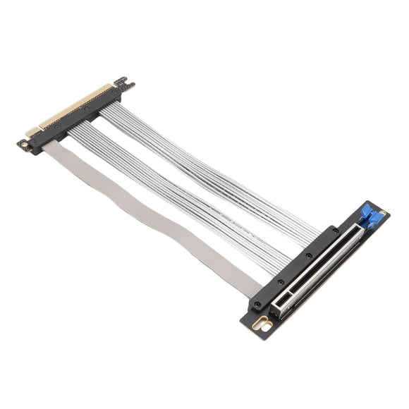 PCIe 5.0 Riser Cable 16X with 128GBs, EMI Shielded GPU Extension for RTX5090 4090 RX7900XTX, Backward Compatible ITX Water Cooling Gaming PC M.2 SSD Expansion
