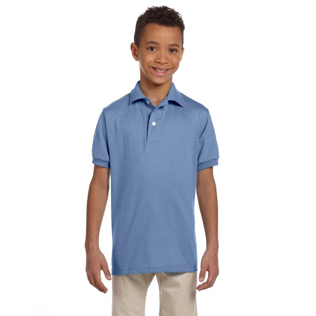 Jerzees Big Boy's Stain Resistant Tagless Label Polo Shirt, Style 437Y