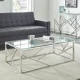 thumbnail image 4 of Contemporary Stainless Steel & Glass Coffee Table in Silver, 4 of 4
