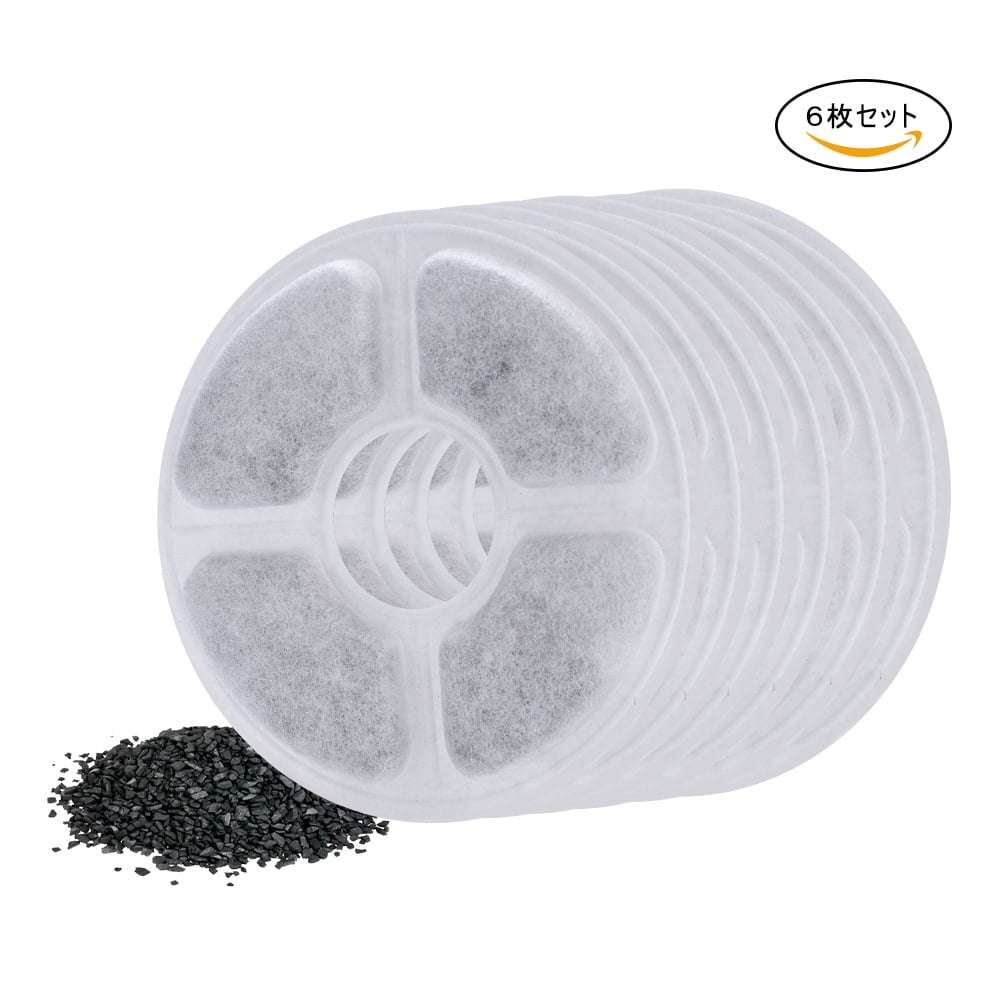 Pet Water Fountain Replacement Carbon Filters, 6 Pcs Filters for 2L Flower Cat Founta