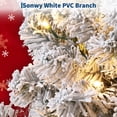 thumbnail image 4 of Kojooin 4.5/6/7.5/9 FT Pre-Lit Flocked Artificial Christmas Tree with Warm White Lights, Pure PVC Material, Hinged Branches for Easy Setup, Full Shape Holiday Decor for Home, Office, 4 of 7