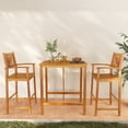 thumbnail image 2 of Gymax 3 PCS Outdoor Acacia Wood Bar Set w/ Slatted Seat & Tabletop, 2 of 9
