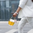 thumbnail image 3 of XZNGL Chain Portable Coffee Cup Cover Leather Beverage Handbag Heat Insulation Hot Separation Cup Cover Hanging Portable, 3 of 9