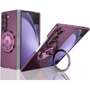 KOMI Magnetic Mobile Phone Case for Samsung Galaxy Z Fold 6 5G,Rotating Folding Stand Shockproof Phone Case Compatible with Samsung Galaxy Z Fold 6 (Purple)