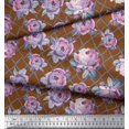 thumbnail image 2 of Soimoi Tissu Georgette Viscose Géométrique, Feuilles & Roses Imprimé Floral 1 Yard 42 Pouces de Large, 2 of 3