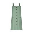 thumbnail image 3 of QIPOPIQ Robe Camis Sans Manches à Col Rond pour Femme Été Nouvelle Couleur Unie Ample et Confortable Robe Décontractée à Bretelles avec Bretelles Suspendues Robe à Col Rond Liquidation, 3 of 5