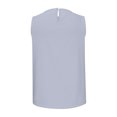 thumbnail image 5 of Qertyioot Femmes Été Casual Couleur Unie Col Rond Manches Tops Lâches Merci Chemisiers, 5 of 5