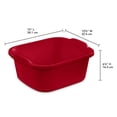thumbnail image 2 of Sterilite Large Multi Function Home 12 Qt Sink Dish Washing Pan, Red (32 Pack), 2 of 6