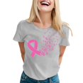 thumbnail image 1 of JIRNDf T-Shirt pour Femmes Hauts d'Été Tendance Rose Imprimé Manches Courtes Col Rond Mignon T-Shirts Graphiques pour Femmes Chemises Gris G, 1 of 5