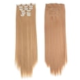 thumbnail image 1 of RKSTN Perruques Cheveux Humains Mode Cheveux Longs Extensions de Cheveux à Clip Perruque Lisse Complète Perruques Sans Colle, 1 of 4