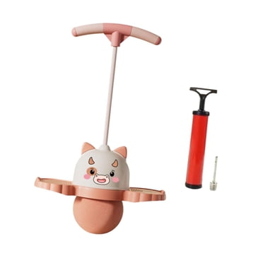 jinwen Tiger Pogo Ball with Handle Kids Exercise Pogo Stick for Games Sports Indoor Pink