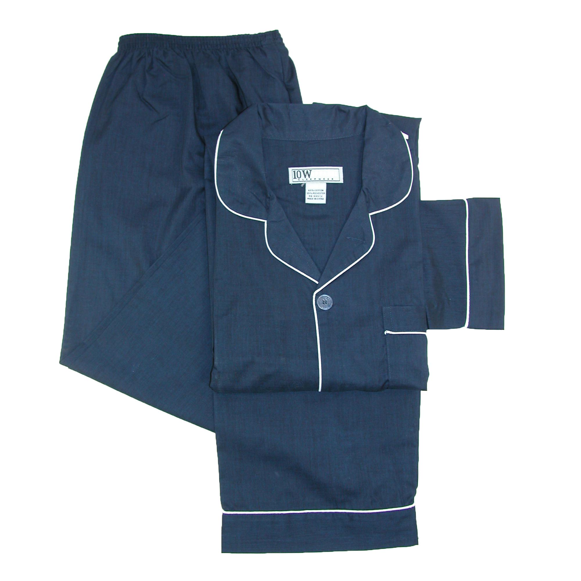 Ten West Apparel Ensemble de Pyjama Uni à Manches Longues et Jambes Longues