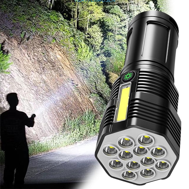Dvkptbk Flashlight Petite Lampe de Poche à DEL Puissante pour l'Extérieur Rechargeable Super Lumineuse Portable Multifonction Flashlight Essentiels de Camping