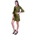 thumbnail image 3 of Moomaya Robe Courte Imprimée pour Femmes, Manches Évasées, Coupe Droite, Robes pour Femmes, Vêtements d'Été Décontractés, 3 of 6