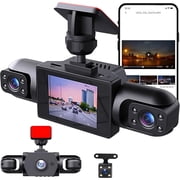 Full View Car Dashcam System Wireless - 360° 4 Channel Dash Cam with Front, Rear, Left & Right Cameras, 1080P, Night Vision, G-Sensor, Parking Monitor & 64GB Card