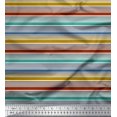 thumbnail image 1 of Soimoi Poly Georgette Fabric Horizontal Stripe Print Fabric by Yard 52 Inch Wide, 1 of 5