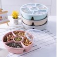 thumbnail image 4 of Coofit Divided Plate Creative 5 Grids Dessert Plate Fruit Plate with Lid, 4 of 10