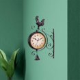 thumbnail image 3 of simhoa Double Sided Wall Porch Wall Hanging Clock Home Decor Outdoor Two Faces Round Arabic Numerals 2, 3 of 7