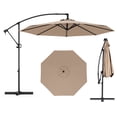 thumbnail image 1 of Gymax 10 FT Patio Offset Umbrella w/ X-shaped Base Infinite Tile & 360° Rotation Coffee, 1 of 10