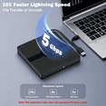 thumbnail image 3 of GJX External Blu-Ray Drive,Portable Blu-Ray Player with Usb 3.0 and Type-C Cd/Dvd Burner,3D Blu-Ray Drive Compatible with Windows Laptop Desktop Pc, 3 of 7