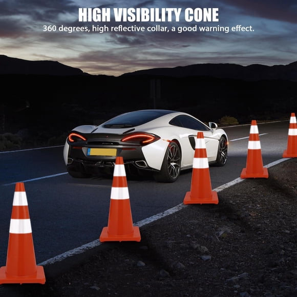 BeesClover Heavy Duty Traffic Cones with Reflective Collars, PVC Safety Cones for Construction, Parking Lots, Events
