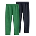 thumbnail image 1 of Timegard Girls Clothes 2pc Slim Fitting Pants Lightweight Solid Color Everyday Casual Stretch Leggings, 1 of 8
