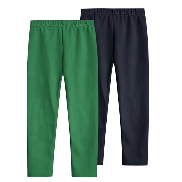 Timegard Girls Clothes 2pc Slim Fitting Pants Lightweight Solid Color Everyday Casual Stretch Leggings